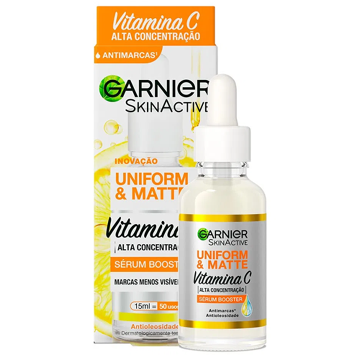 Sérum Facial Antimarcas Vitamina C, Controla Oleosidade, Efeito Matte, Hidrata e Uniformiza a Pele, 15ml