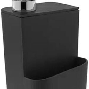 Ou Dispenser para Detergente e Esponja 650ml Preto Linha Trium