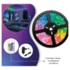 Fita LED RGB 5050 Rolo 5 metros Fonte 12V 3A e Controle Remoto